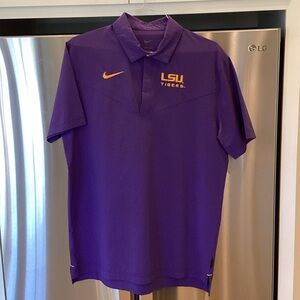 Nike Purple LSU Tigers Polo with Gold Accents